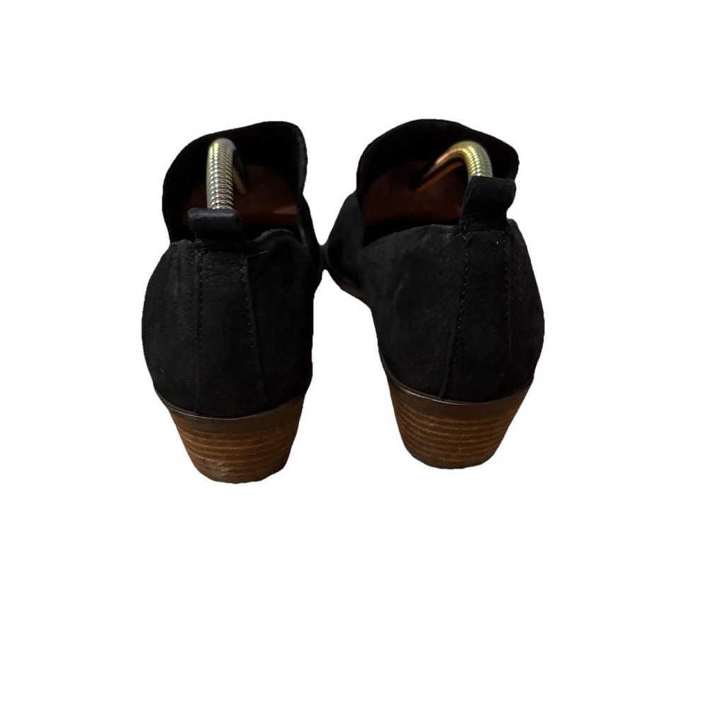 Lucky Brand Black Leather Slip On Mahzan Flat Womens Sz 7.5 - Picture 4 of 7